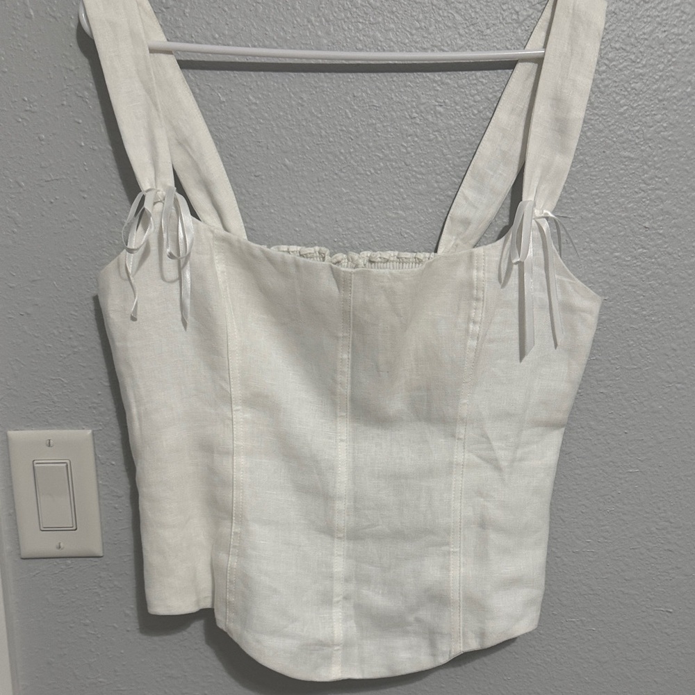Reformation Ivory Ribbed Top - Picture 3 of 3